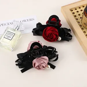 Large Hair Claw Level Fairy Rose French Style Big Snap Clip Big Women's Sweet Elegant Back Hair Accessories Hair Shark Clip