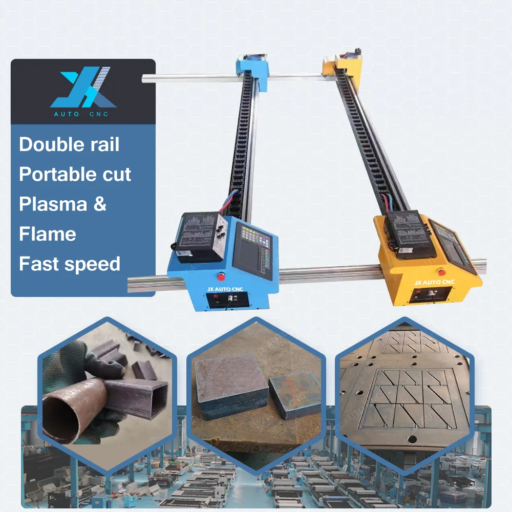 JX Высококачественный портативный плазменный резак с двойной направляющей козловой ЧПУ плазменной резки для металла