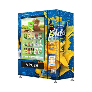 Máquina expendedora de refrigerios de alimentos frescos de calidad a la venta pantalla táctil grande de 49 pulgadas