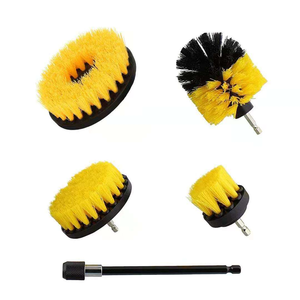 Juego de 4 cepillos de cuero para limpieza de llantas y tapetes de coche, kit de cepillos para <span class=keywords><strong>taladro</strong></span>, limpiador multiusos para fregar - Product Image 2