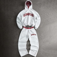 Ensemble de survêtement pour homme Benta Shangpin ODM/OEM, style streetwear, à carreaux et patchwork, sweat à capuche double couche et pantalon de survêtement à double taille, 2 pièces