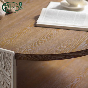 American Country Style Solid Wood Carved Coffee <b>Table</b> With <b>Storage</b> Shelf For Living Room <b>Small</b> Apartment Homestay - Product Image 4