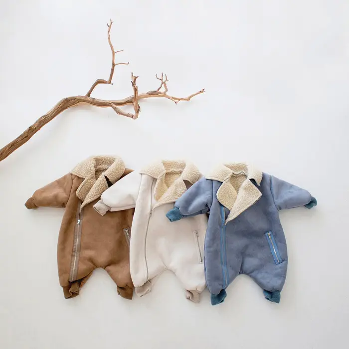 Baby Winter Koreanische Kinder Kleidung Kaschmir Anzug Dicker Revers Overalls Baby Kaschmir Stram pler