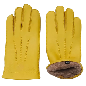 Guantes de cuero de piel de ciervo importados de EE. UU. con forro de Cachemira de trabajo lo suficientemente fuerte para mantener el calor suave y cómodo de alta calidad para hombre - Product Image 6