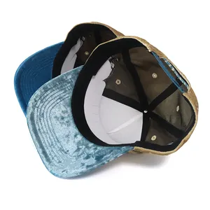 Gorra de béisbol de terciopelo para hombre y mujer, gorro de béisbol de terciopelo con 5 paneles, estilo deportivo de invierno con logotipo bordado personalizado