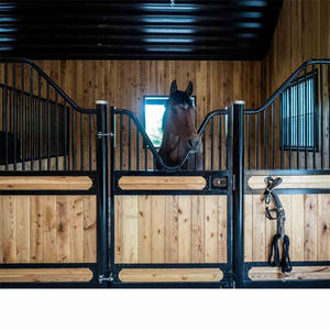 Écuries de cheval galvanisées par acier en bois en bambou de luxe de style européen en dehors des écuries de cheval avec la porte coulissante - Product Image 4