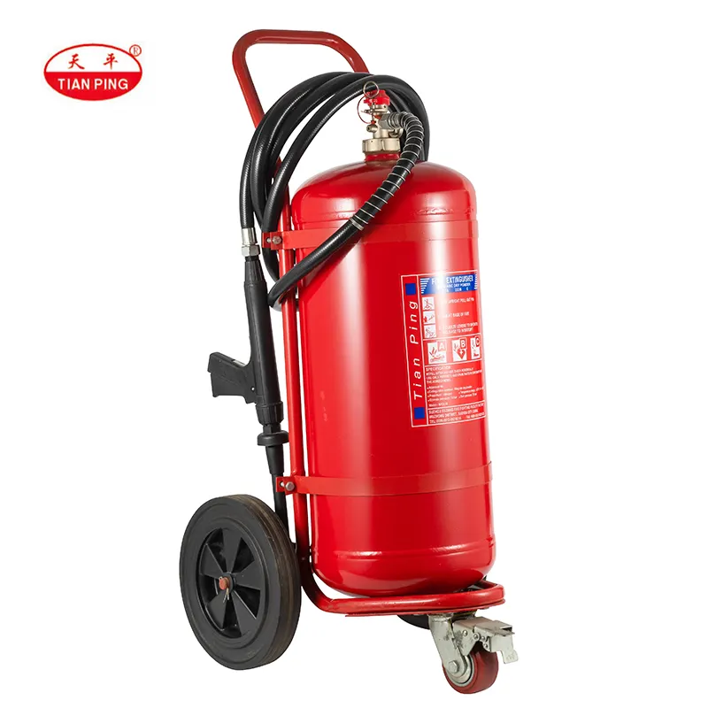 Extintor de incêndio de pó seco bluetooth, 25 kg, pó seco com rodinha/extintor de incêndio de carrinho