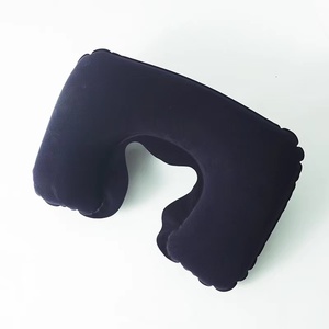 Comfortable <strong>U</strong>-Shaped Inflatable Travel Neck <strong>Pillow</strong> Flocked Fabric Air <strong>Pillow</strong> Support Head Neck/Lumbar for Traveling - Product Image 2