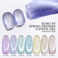 Fabricant Professionnel Euro St SPRING PEONIES Gel Effet Œil de Chat Non Toxique Sans HEMA Vernis à Ongles Magnétique