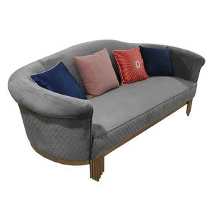 KIKA-sofá tapizado de tela de terciopelo azul, patas doradas de estilo americano de alta calidad, 3 asientos, nuevo diseño - Product Image 3