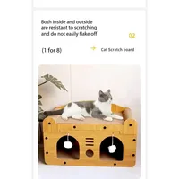 Griffoir pour chat double couche, résistant à l'usure et anti-déchirures, multifonctionnel, avec canapé intégré et maison pour chat en carton ondulé