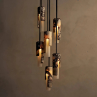 JYLIGHTING Magnifiques lampes suspendues personnalisées pour salon, café, restaurant, commande par interrupteur, métal, marbre, verre, lustres
