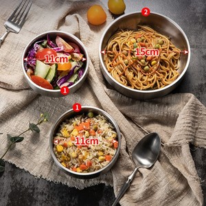 Los cuencos de comida de acero inoxidable 304 se pueden utilizar como cuenco para niños, cuencos de sopa y fideos duraderos, plato de inmersión para ensalada - Product Image 6