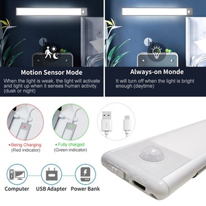 Luce ricaricabile a induzione a LED con <span class=keywords><strong>sensore</strong></span> <span class=keywords><strong>di</strong></span> <span class=keywords><strong>movimento</strong></span> a infrarossi luce notturna per armadio portatile - Product Image 4