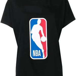 <span class=keywords><strong>T</strong></span>-<span class=keywords><strong>shirt</strong></span> noir imprimé, coupe ample, col rond, décontracté, manches courtes, style basketball - Product Image 4