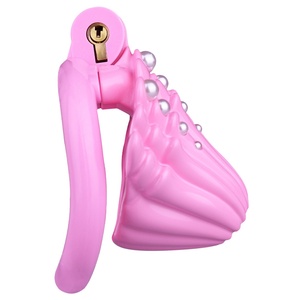 BDSM Pearl Shell Chastity Cage ABS Resin Chastity <b>Belt</b> <b>Elastic</b> Strap Urehtral Penis Lock Adult Sex Toy for Men - Product Image 2