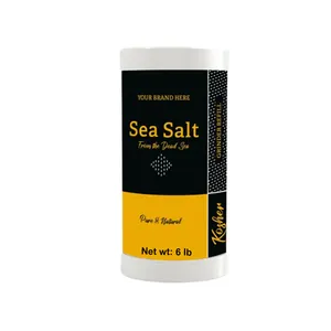 Private Label Kosher Coarse Dead Sea Salt 6lb Shaker Premium Edible Seasoning Made in USA Manufacturer Direct