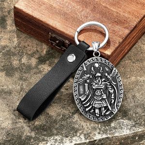 Porte-clés Rétro en Métal, Pendentif Thème Alliage de Zinc, Mousqueton, Cordon en Cuir, Double Style, Accessoire Cadeau Unisexe - Product Image 3