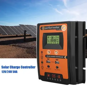 Contrôleur de Charge solaire MPPT et PWM Auto 12V 24V 30a 50 a 70a régulateur de Charge de batterie de panneau solaire 50 amp