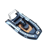Bateau pneumatique rigide Black RIB 360C avec coque en fibre de verre pour la pêche côtière