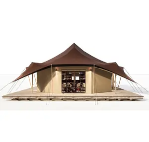 Factory price luxury tent with one living room 2 beds room outdoor luxury wild tents