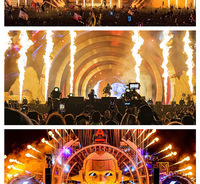 Lance-flammes à tête unique 100W, machine à colonne de feu mini DMX512 pour effets de flamme et ambiance de scène