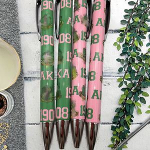 Greek Sorority Custom <b>White</b> Ballpoint <b>Pen</b> Plastic Heat Transfer Sublimation Personalized Students School Portable Wholesale - Product Image 2
