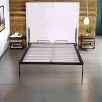 Lit Murphy moderne en métal sur mesure, gain de place, avec pieds pliants horizontaux et montage facile