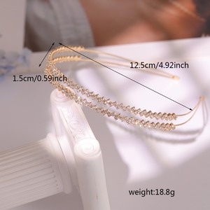 Vente en gros Nouveau style sans égal Bandeau de mariage double couche entièrement en diamant Bandeau de cheveux de mariée pour femmes et filles - Product Image 4