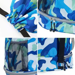 Sac à dos personnalisé avec cordon de serrage, compartiment à chaussures, sac de sport imperméable avec séparation sec/humide pour la gym et la natation - Product Image 5