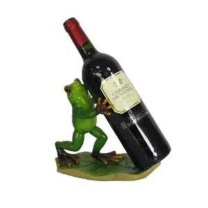 热销青蛙形单树脂酒瓶架装饰图