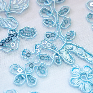 Offre Spéciale blanc brodé dentelle tissu cordon broderie maille Polyester pour robe de mariée accessoires et sacs pour les filles - Product Image 2