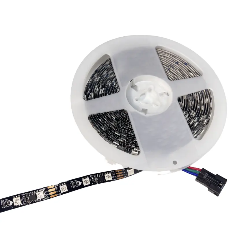Üretici toptan sihirli LED şerit 60LEDS/M IC SMD Bedroom rgb LED şerit IP20 12V 10mm PCB esnek yumuşak şerit yatak odası için