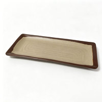 Plateaux personnalisés rétro japonais Hcma, couleur kaki, mélamine, assiettes de 7 pouces, ensembles de vaisselle pour restaurants, banquets et fêtes de famille