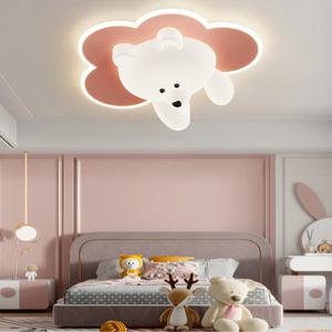 Lampada da Soffitto LED Creativa a Forma di Orso, Semplice e Carina, Protezione per gli Occhi, <span class=keywords><strong>Lampadario</strong></span> a <span class=keywords><strong>Nuvola</strong></span> per Cameretta di Bambini e Bambine - Product Image 2