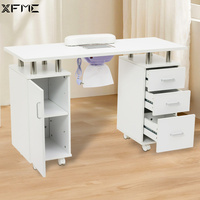 XFMC professionnel ongles Spa fournitures Nail Salon Table Art armoire de rangement rose ongles Table de bureau avec collecteur de poussière