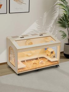<span class=keywords><strong>Cage</strong></span> à hamster en bois transparente avec dessus amovible - Habitat ventilé pour petits animaux, maison d'observation pour souris - Product Image 3