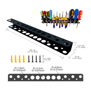 מדף אחסון מתכת כבד רכוב קיר עבור תיבת אחסון מברג מחזיק כלי ידני אחסון כלי ידני בסדנת מוסך - Product Image 6