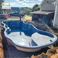 Piscine Modulaire Extérieure Enterrée de Luxe en Fibre de Verre Grande Taille pour Villa Familiale avec Panneau de Salon et Divertissement Exclusif