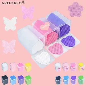 200pcs Pink Heart Nail Cotton Pad Square Butterfly Flower Lint Free Nail Cotton Wipes Private Label Box Nail Polish Remove Wipes