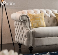 Ensemble canapé moderne européen, style nordique, scandinave, style Chesterfield, pour le salon, 3 places, tissu, bois, hôtels, 321