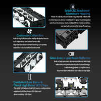 Pièces automobiles personnalisables, grille à 3 lentilles CNC, ampoule de phare LED pour la conduite de nuit