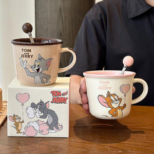 Tom And Jerry <b>Ceramic</b> <b>Mug</b> 300Ml Cartoon Design For Kids And Adults Breakfast Cup With Handle And Spoon - Product Image 5
