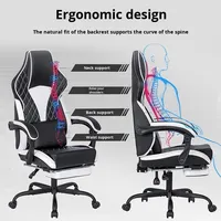 Chaise d'ordinateur, chaise de bureau à domicile, chaise de dortoir, chaise de jeu, chaise de sport électronique, inclinable, pivotante, réglable, en cuir, base à 5 étoiles, compétitive, 938