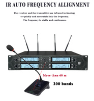 Ensemble de microphones acoustiques UHF professionnels à 8 canaux, microphone sans fil à col de cygne pour salles de conférence, sans câble
