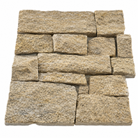 Revestimiento de Pared de Piedra Natural Rústica Amarilla con Aspecto de Piel de Tigre, Bloques de Piedra Natural