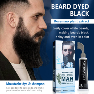 Crème colorante <span class=keywords><strong>pour</strong></span> <span class=keywords><strong>barbe</strong></span> noire 100ml, coloration permanente rapide en 5 minutes, sans ammoniaque, ingrédients biologiques non allergènes - Product Image 3