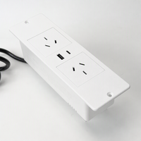Prise de courant encastrée pour bureau AU Power Office Furniture avec prise USB-C PD20W intégrée au panneau de bureau avec câble à ressort