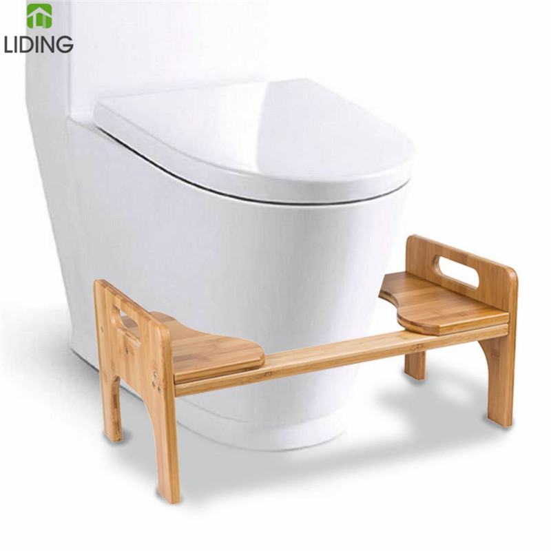 Бамбук ванная комната приседать или табуреты стоя Туалет скамеечка для ног