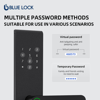 Serrure de porte intelligente à empreintes digitales Bluelock TTLock Tuya Control, installation facile, avec mortaise 6068 pour appartement, hôtel et famille